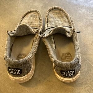 Grey white and black hey dudes size 4